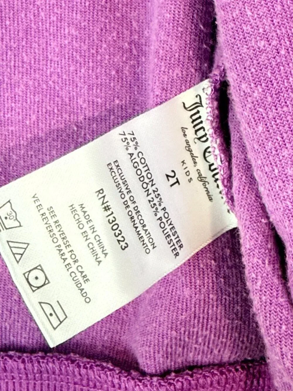 JUICY COUTURE Girls Y2K Velour Embroidered Hooded Full Zip Track Jacket 2T